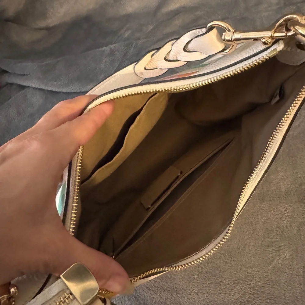 Coach White Shoulder Bag with Floral Accents - Picture 5 of 6